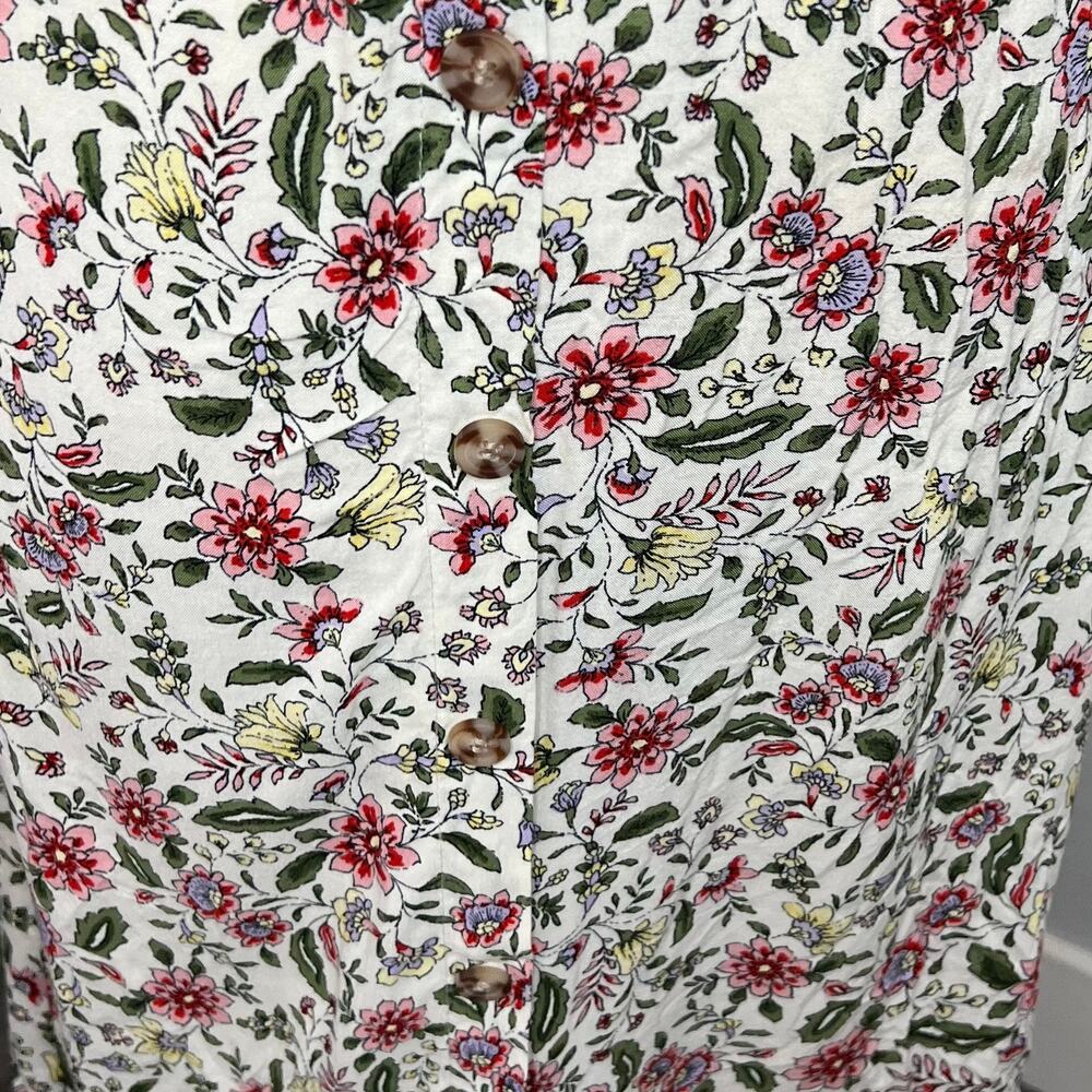 As U wish White Smocked Floral midi dress cottagecore feminine sundress summer - Picture 7 of 7